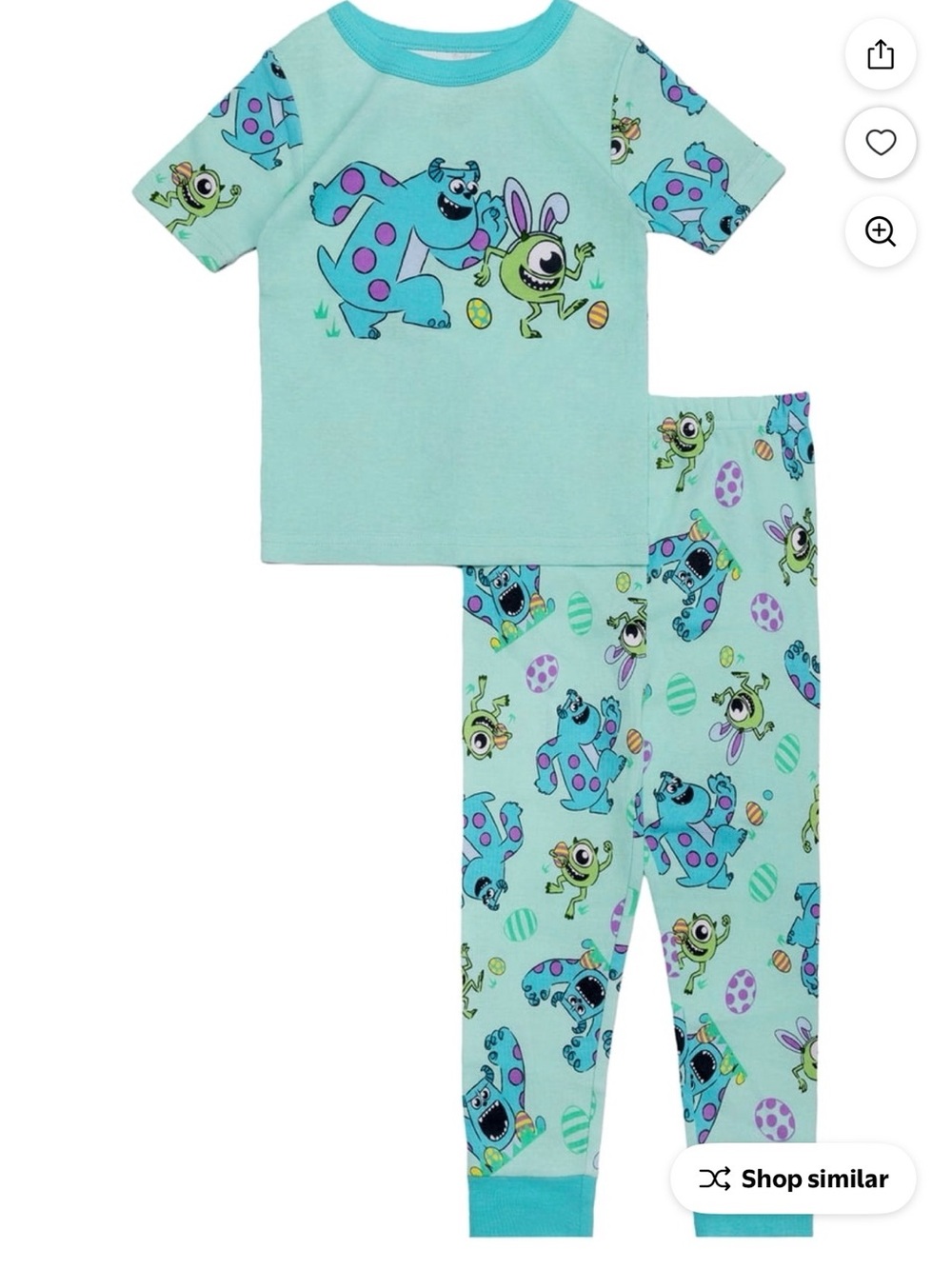 Disney Pixar Monsters, Inc. Toddler Pajama Set | Size 12M | 2-Piece | NWT
